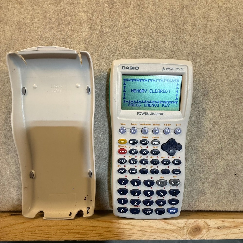Casio fx-9750G PLUS Power Graphic Graphing Calculator Teal White with Cover